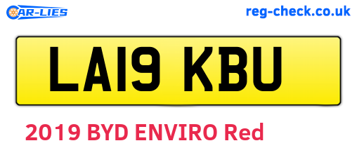 LA19KBU are the vehicle registration plates.