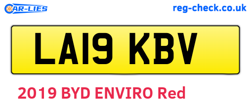LA19KBV are the vehicle registration plates.