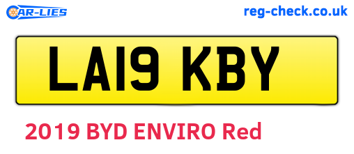 LA19KBY are the vehicle registration plates.