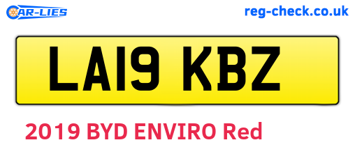 LA19KBZ are the vehicle registration plates.