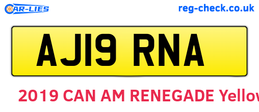 AJ19RNA are the vehicle registration plates.
