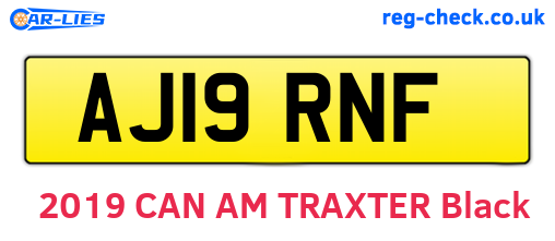 AJ19RNF are the vehicle registration plates.