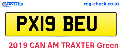 PX19BEU are the vehicle registration plates.