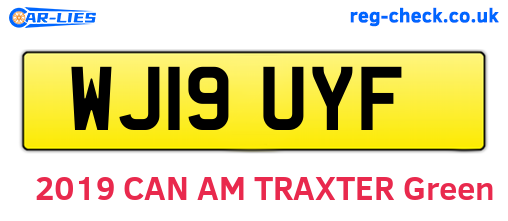 WJ19UYF are the vehicle registration plates.