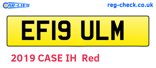 EF19ULM are the vehicle registration plates.