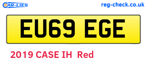 EU69EGE are the vehicle registration plates.