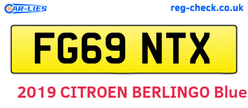 FG69NTX are the vehicle registration plates.