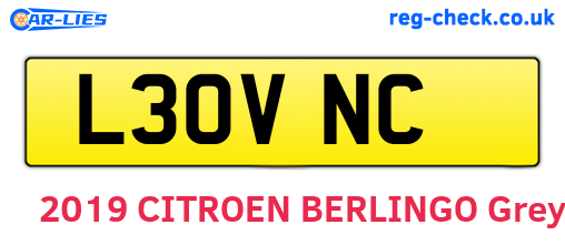 L30VNC are the vehicle registration plates.
