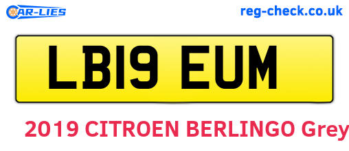 LB19EUM are the vehicle registration plates.