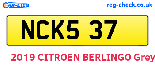 NCK537 are the vehicle registration plates.