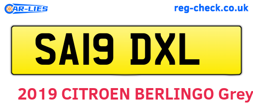 SA19DXL are the vehicle registration plates.