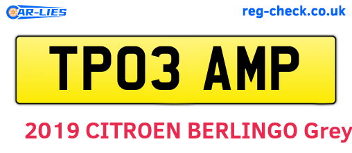 TP03AMP are the vehicle registration plates.