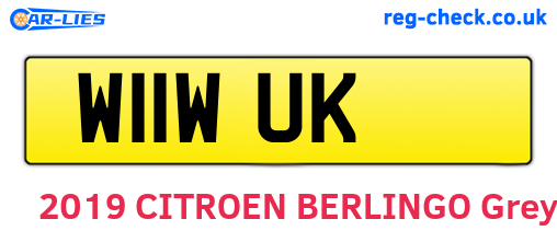 W11WUK are the vehicle registration plates.