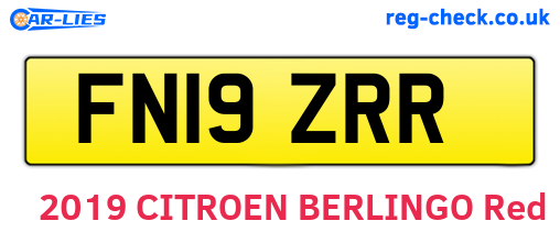 FN19ZRR are the vehicle registration plates.