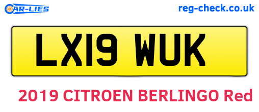 LX19WUK are the vehicle registration plates.
