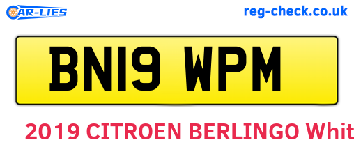 BN19WPM are the vehicle registration plates.