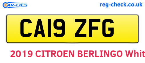 CA19ZFG are the vehicle registration plates.