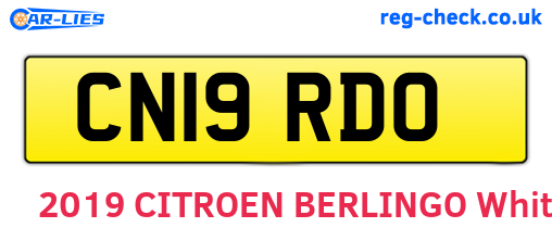 CN19RDO are the vehicle registration plates.