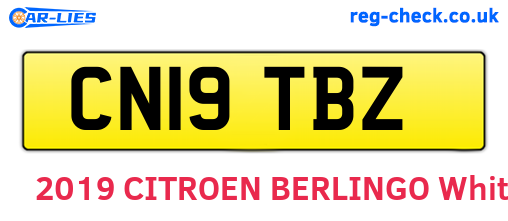CN19TBZ are the vehicle registration plates.
