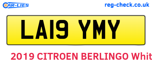 LA19YMY are the vehicle registration plates.
