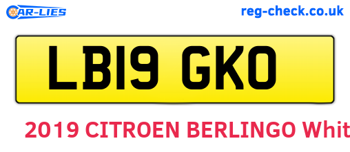 LB19GKO are the vehicle registration plates.