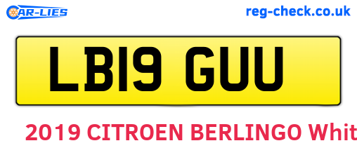 LB19GUU are the vehicle registration plates.