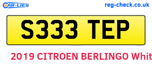 S333TEP are the vehicle registration plates.