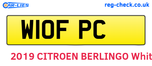 W10FPC are the vehicle registration plates.