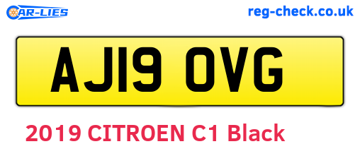 AJ19OVG are the vehicle registration plates.