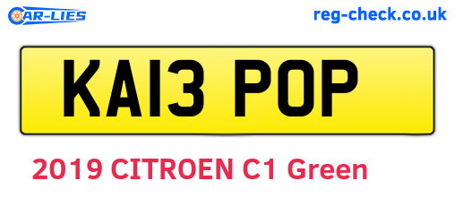 KA13POP are the vehicle registration plates.