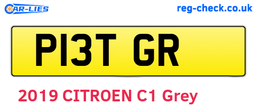 P13TGR are the vehicle registration plates.