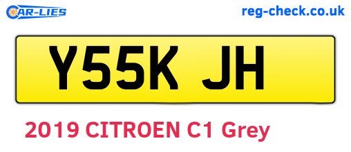Y55KJH are the vehicle registration plates.