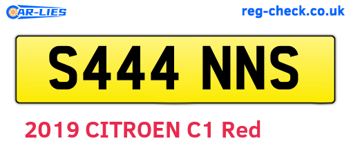 S444NNS are the vehicle registration plates.
