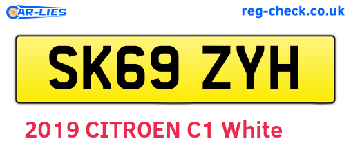 SK69ZYH are the vehicle registration plates.