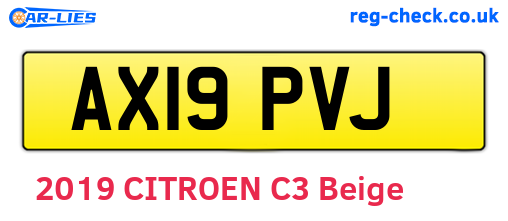 AX19PVJ are the vehicle registration plates.