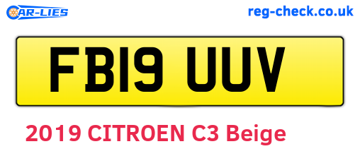 FB19UUV are the vehicle registration plates.