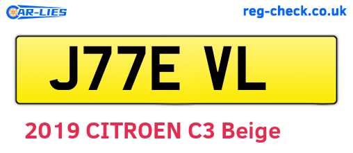 J77EVL are the vehicle registration plates.