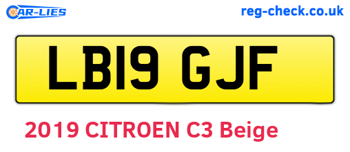 LB19GJF are the vehicle registration plates.
