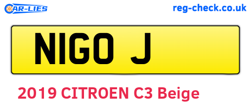 N1GOJ are the vehicle registration plates.