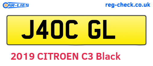 J40CGL are the vehicle registration plates.