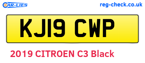 KJ19CWP are the vehicle registration plates.