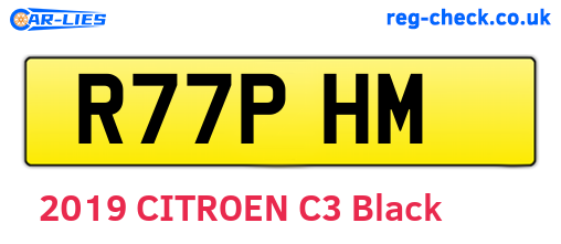 R77PHM are the vehicle registration plates.