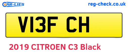 V13FCH are the vehicle registration plates.