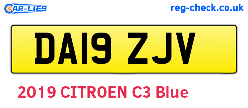 DA19ZJV are the vehicle registration plates.