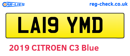 LA19YMD are the vehicle registration plates.