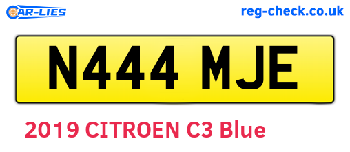 N444MJE are the vehicle registration plates.