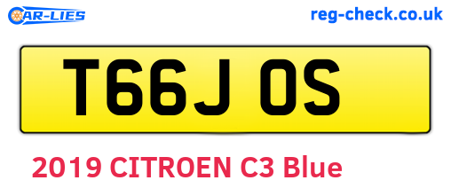 T66JOS are the vehicle registration plates.