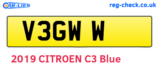 V3GWW are the vehicle registration plates.