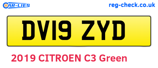 DV19ZYD are the vehicle registration plates.