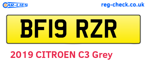 BF19RZR are the vehicle registration plates.